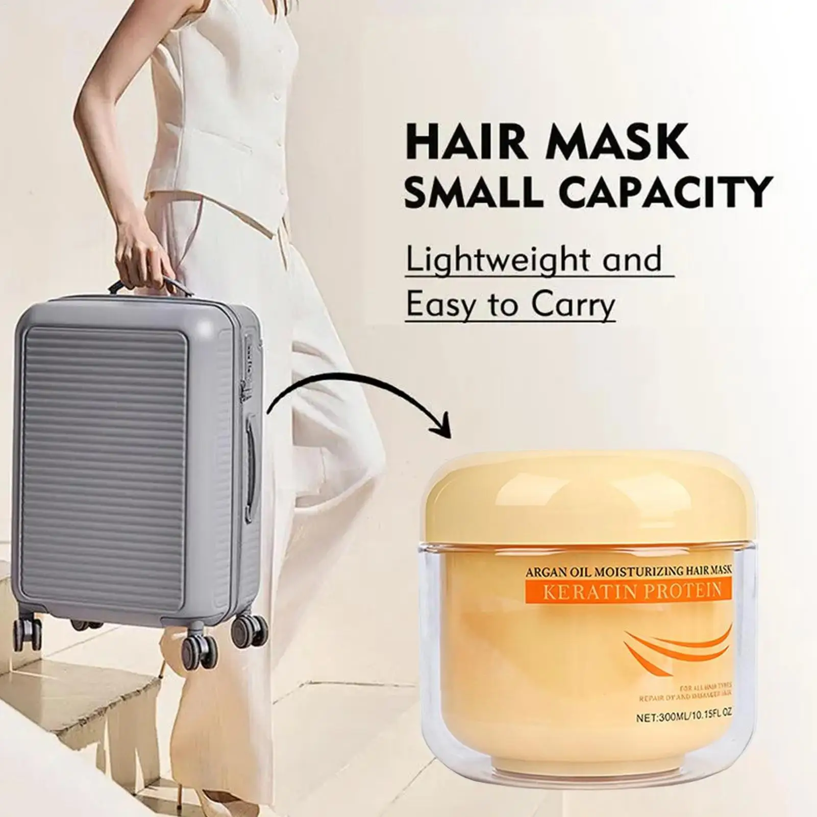 Maschera per Capelli per Condizionamento Profondo 300ml, Riparazione Idratante Nutriente per Doppie Punte e Rotture, Trattamento Idratante per Uso Domestico - immagine 5