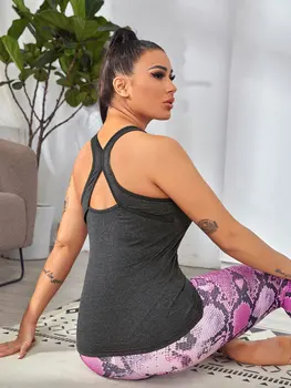 Women's Workout Clothing Yoga Tank Top Outdoor Jogging Sports Top Sportswear Woman Gym Fitness Breathable Leisure Vest 6