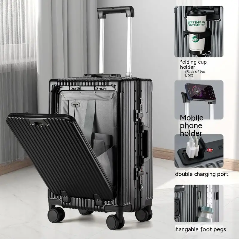USB TYPE C Luggage Hand Carry Travel Luggage Bag Carry on Luggage Business Style Trolley Suitcase