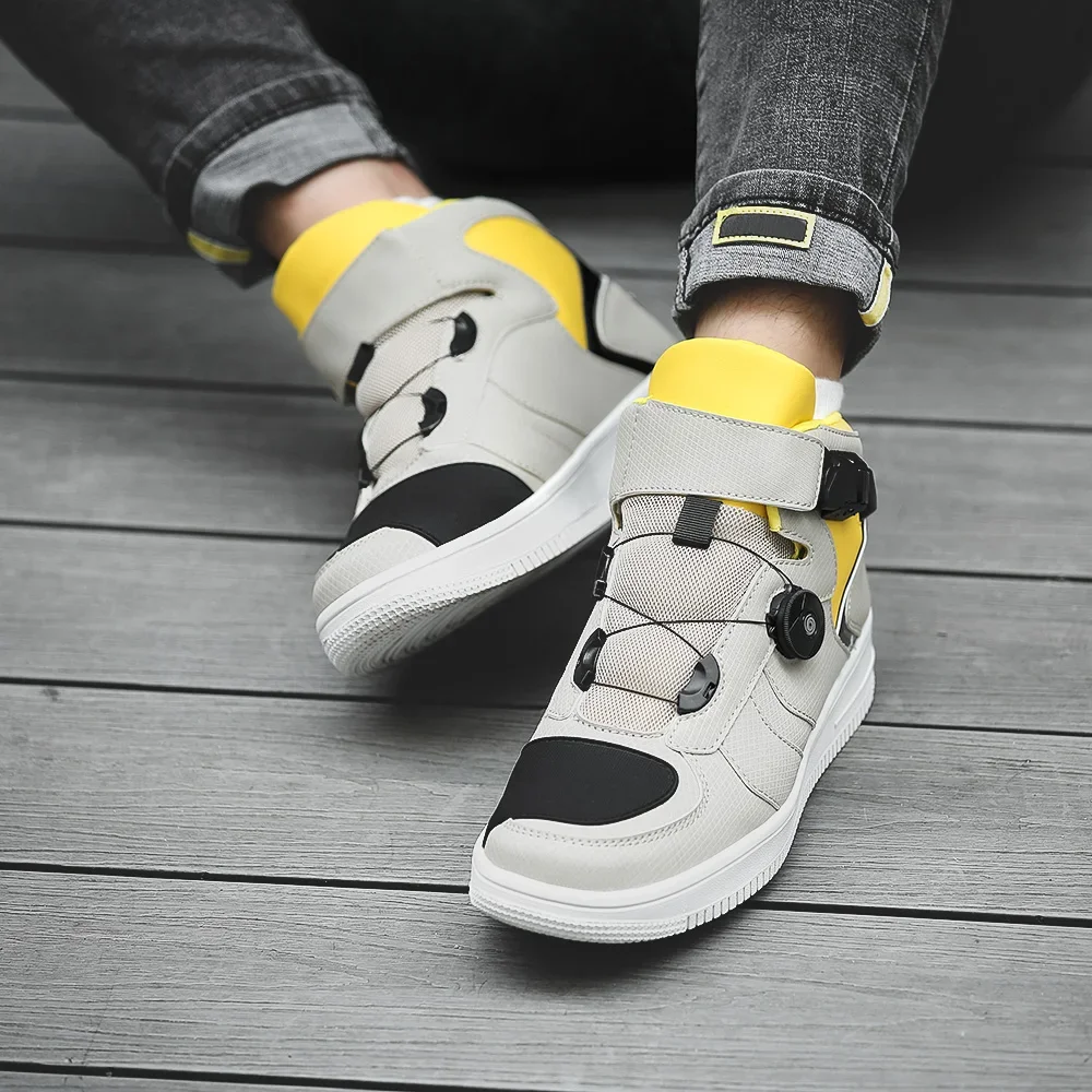 Motorcycle Men Boots Motocross Riding Boots Sneakers Shoes Portable Strapping System Casual Spiral Shoes Waterproof Summer