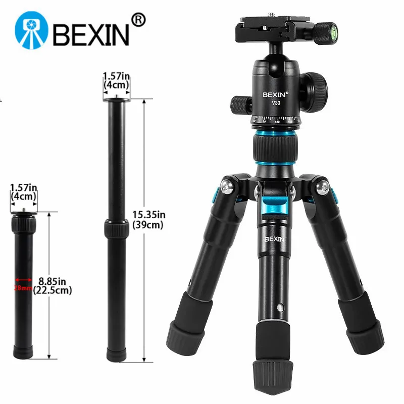 Bexin Ms08 Treppiede Portatile Live Selfie Travel Stand Con Gimbal A 360 Gradi Per Canon Nikon Sony Digital Slr Camera Cellulare