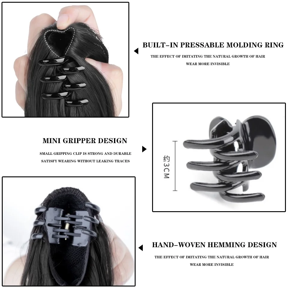 18Inch Synthetic Straight Claw Clip On Ponytail Hair Extension  Ponytail Extension Hair For Women Pony Tail Hair Hairpiece