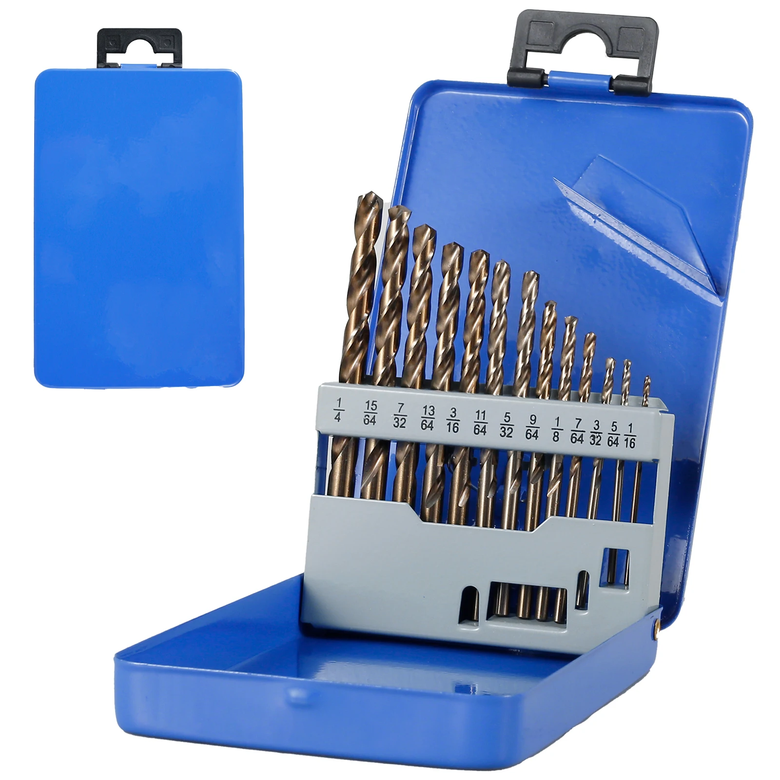 

13Pcs Cobalt Drill Bits Set 1/16inch-1/4inch 13 Sizes M35 High Speed Steel Twist Drill Bits Professional Self-Centering 135°