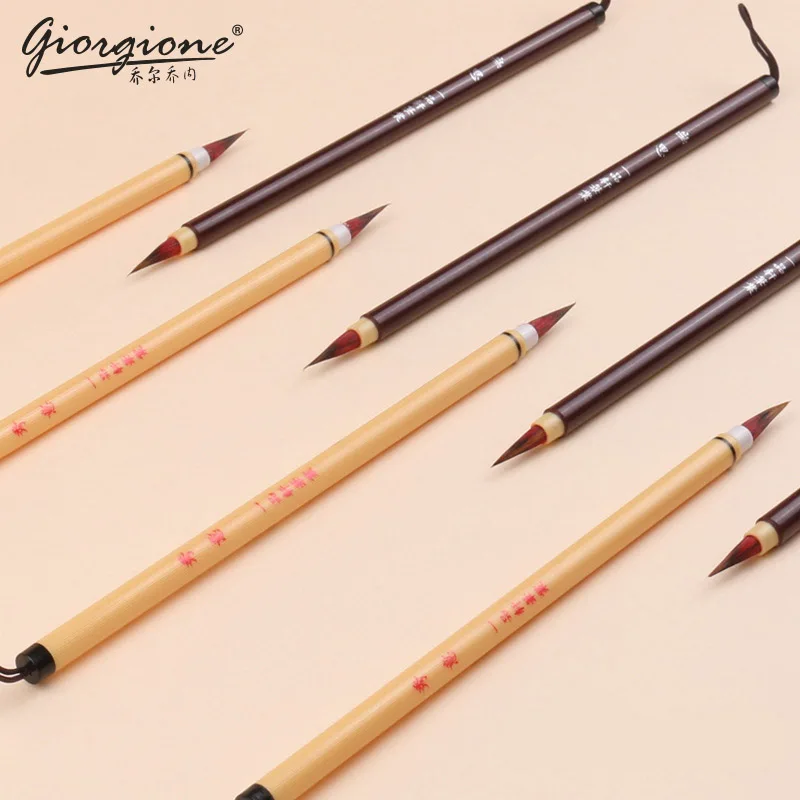 Rabbit Hair Chinese Calligraphy Writing brush Long Pole Watercolor Brush Comic Hand-painted Hook line Pen Watercolor Brush Pen 3 colors triangle birch rod miniature hook line pen art painting brushes weasel hair gouache watercolor oil artists hand painted