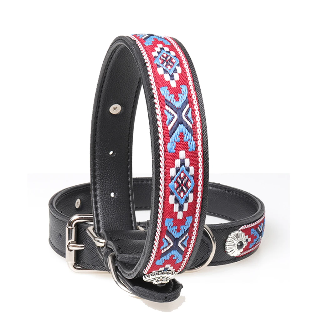 

Print Leather Big Dog Collar Necklace Puppy Pet Collars Accessories Adjustable for Small Medium Large Dogs Shepherd Pitbull