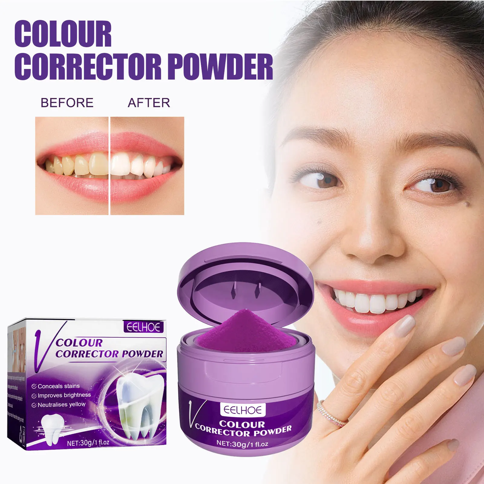 

V34 Whitening Toothpowder Bright White Teeth Fresh Breath Reduce Bad Breath Tooth Stain Removal Tartar Teeth Cleaning Powder