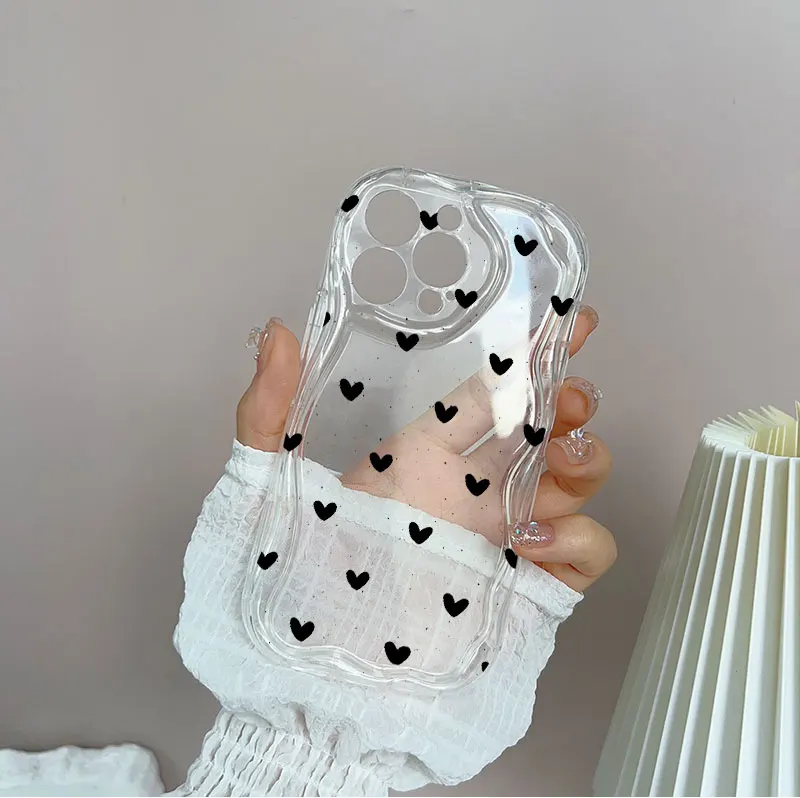 Lovely Heart Clear Phone Case - Stylish and Protective Cover