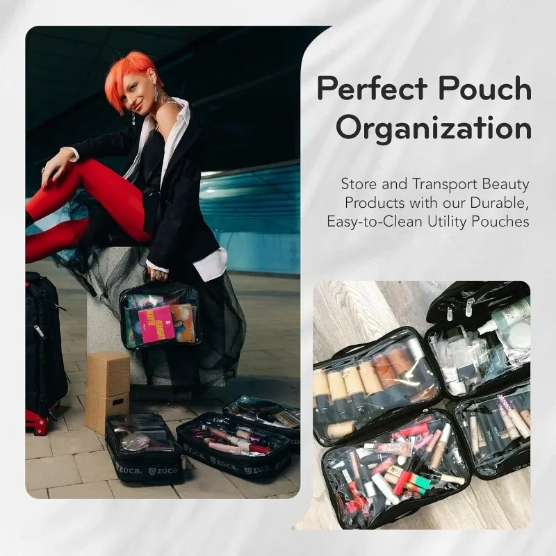 ZUCA Travel Cases for Artists and Professionals - Makeup Case with 5 Vinyl Utility Pouches, Travel Cover, 41" Telescoping Handle 4