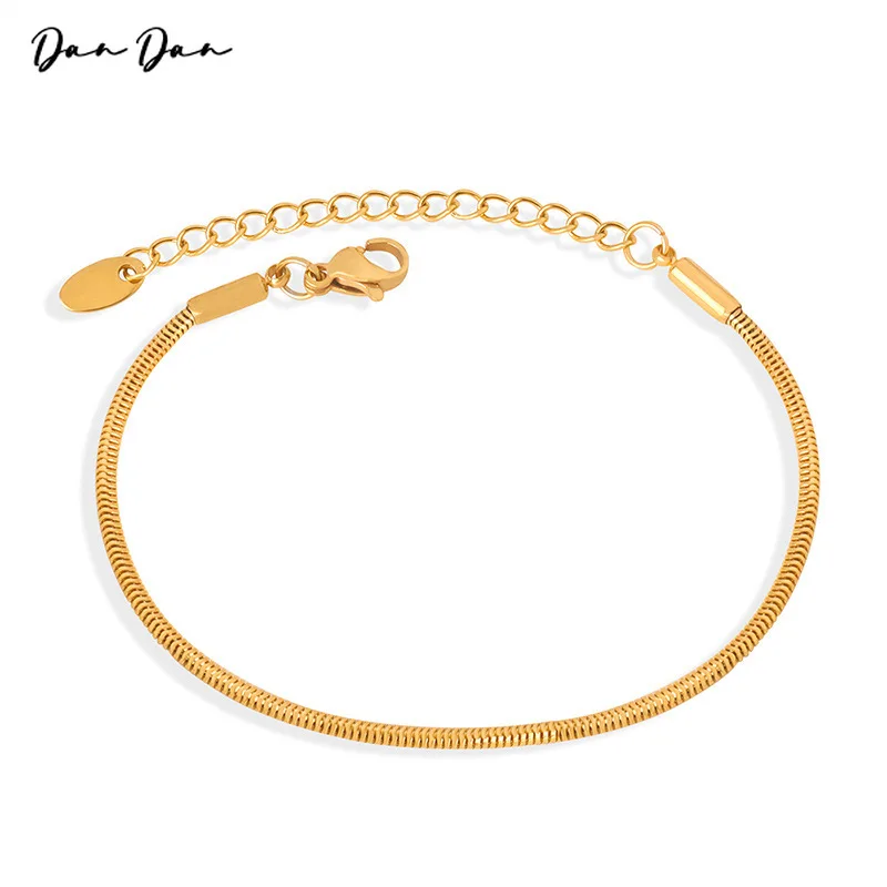 

Waterproof 18K Gold Plated Stainless Steel Bracelet Bangle Statement Fashion Personality Charm Jewelry Women Simplicity