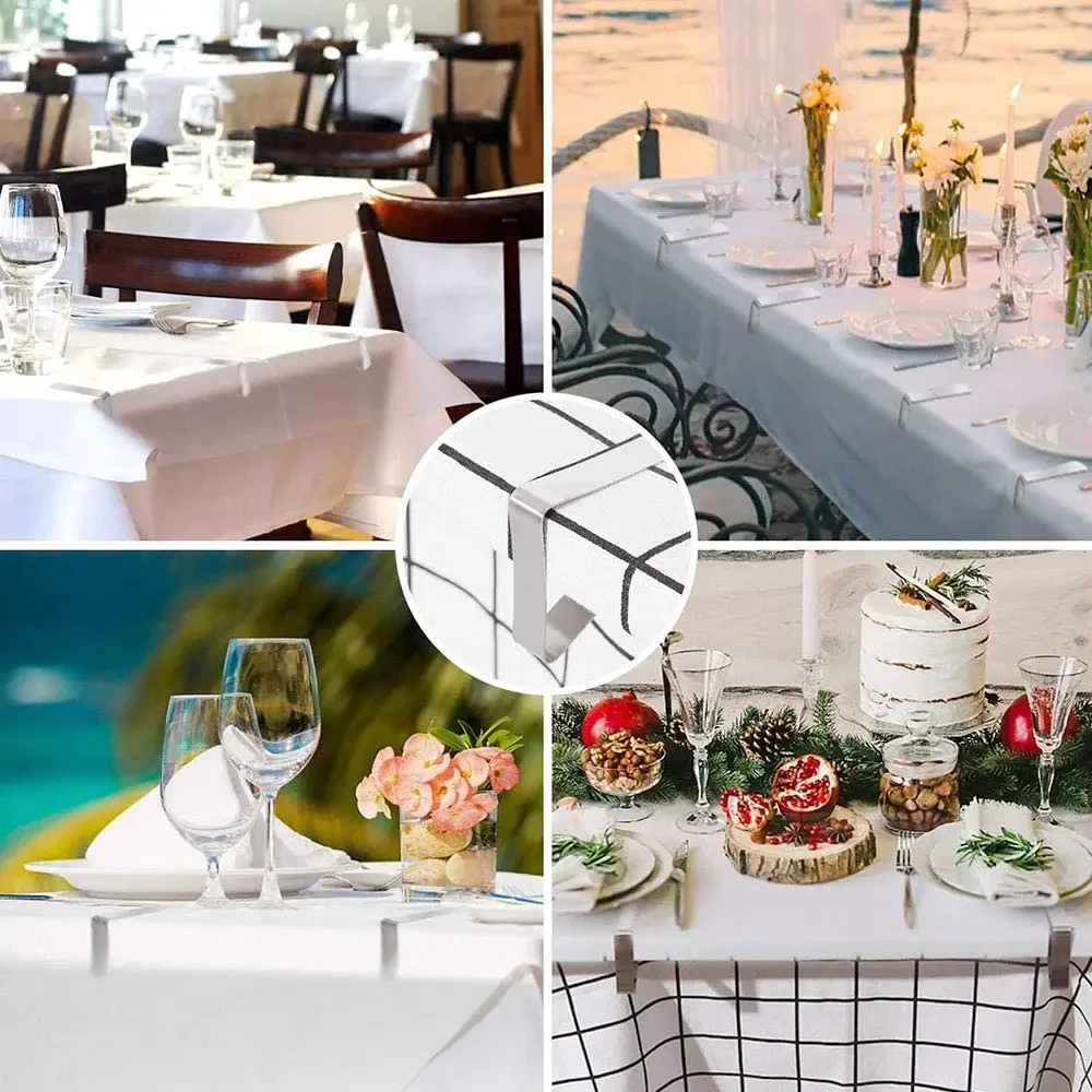 Table Cloth Clips 6Pcs Tablecloth Clips Stainless Steel Picnic Table Cloth Holders Table Cloth Cover Clamps for Outdoor Parties Weddings Camping