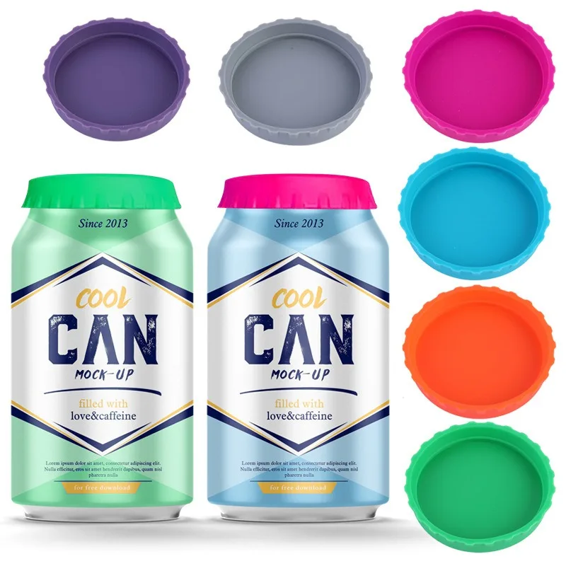 Soda Can Cover 1/2PCS Reusable Beverage Can Covers Lids Soda Lid Protectors Silicone Sealing Bottle Cap Leak-proof Sealing Lid can lid sealer soda can lid beer can cover