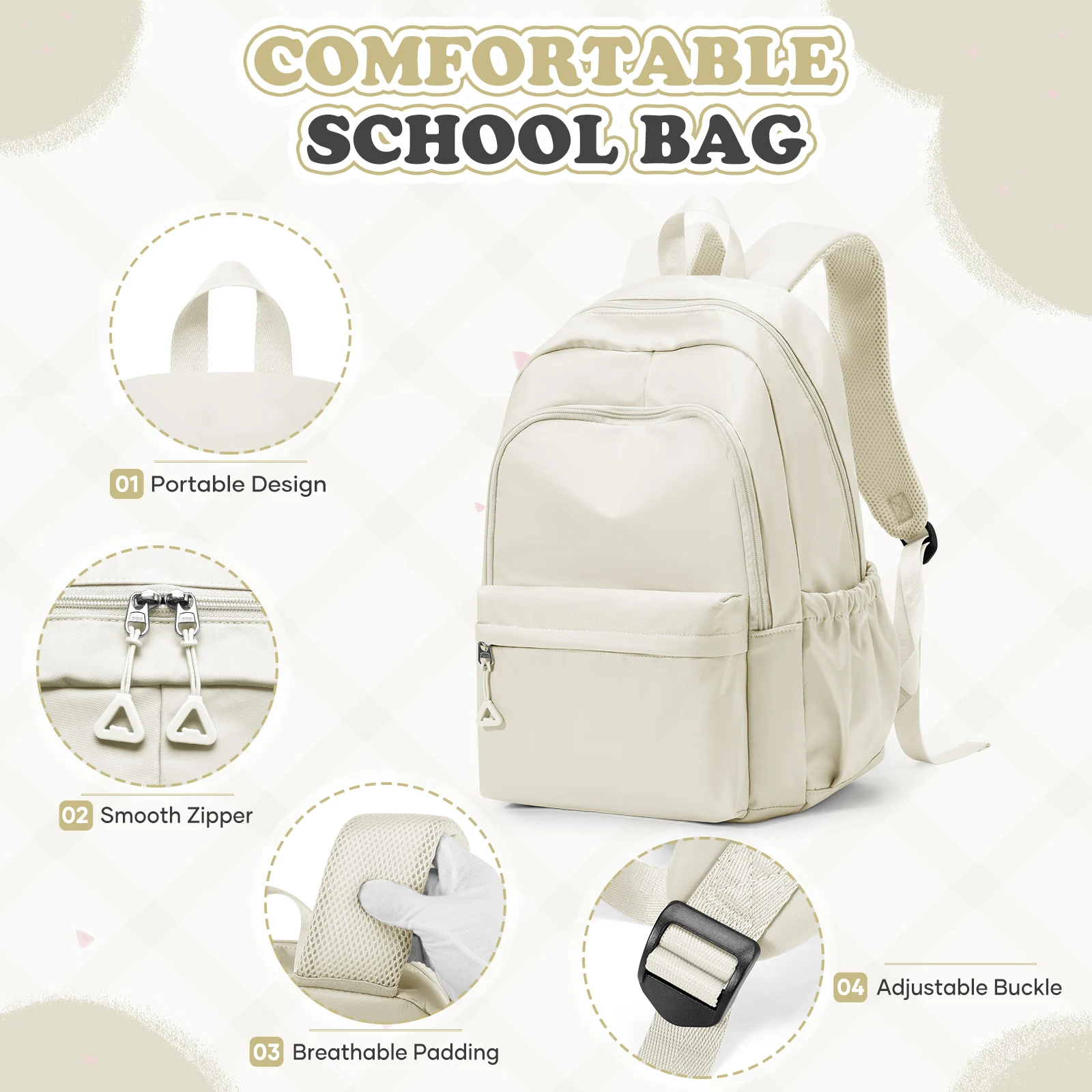 Large Capacity Backpack, Student Schoolbag, Campus Backpack, Daily Commuter Backpack, Multiple Pocket Fashionable Backpack