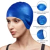 Silicone Swimming Cap Cover Ears for Men Women Waterproof Ear Protection 3D Durable Moisture-proof Swim rubber 3