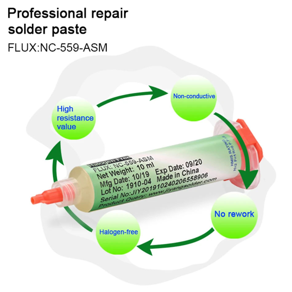 NC-559/223-ASM Flux No Clean Nc 559 Soldering Flux SMD BGA Reballing Welding Flux Amtech Welding Flow +Needles Rework Tools images - 6