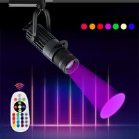 RGB Changeable LED Track Light Adjustable Focus LED Spotlight Stage RGB Ceiling Light Projection Display Background Wall Lamps 1