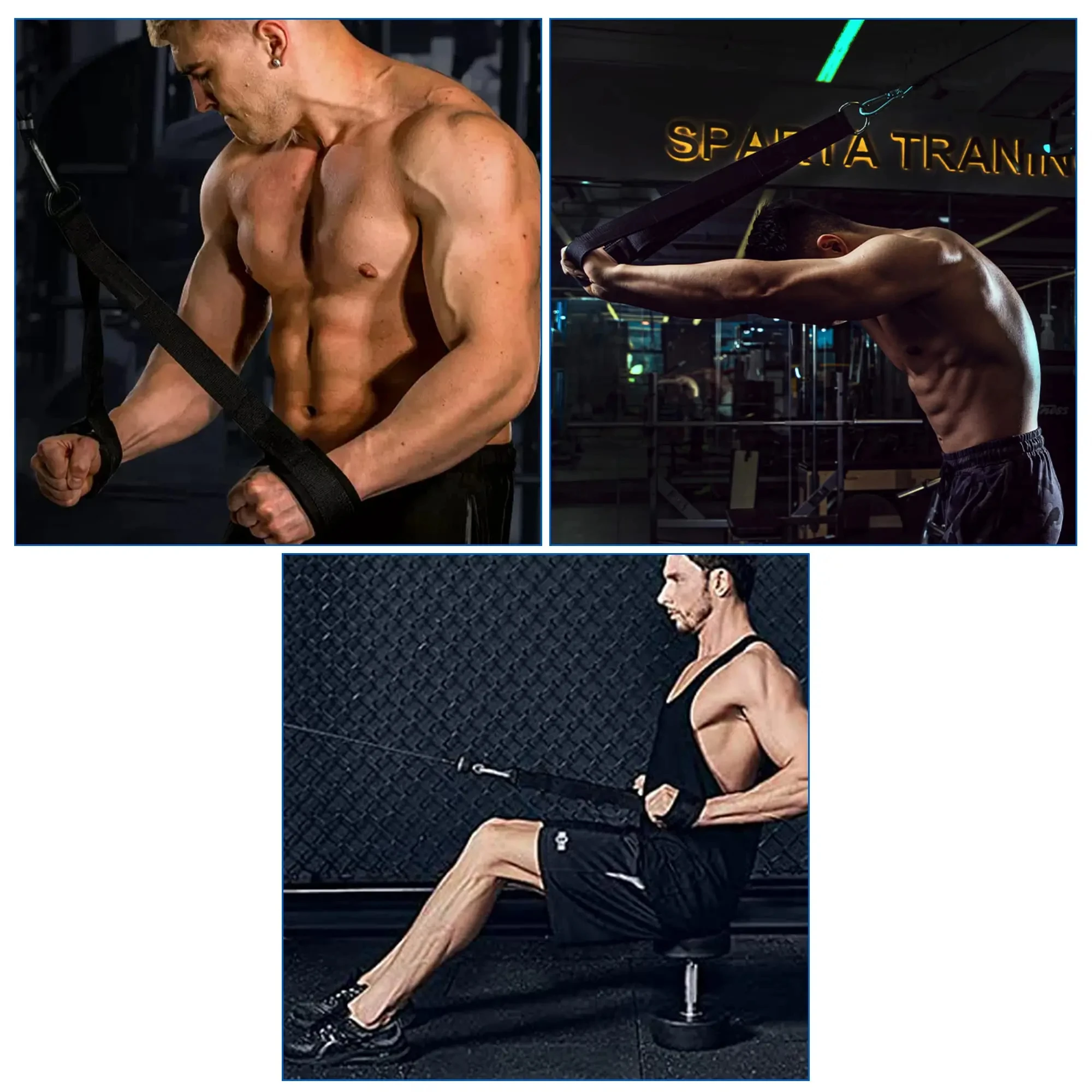 Fitness Arm Biceps Triceps Rope Strap Weight Lifting Bodybuilding Strength Training Pulldown Cable Attachment arm strength trainer