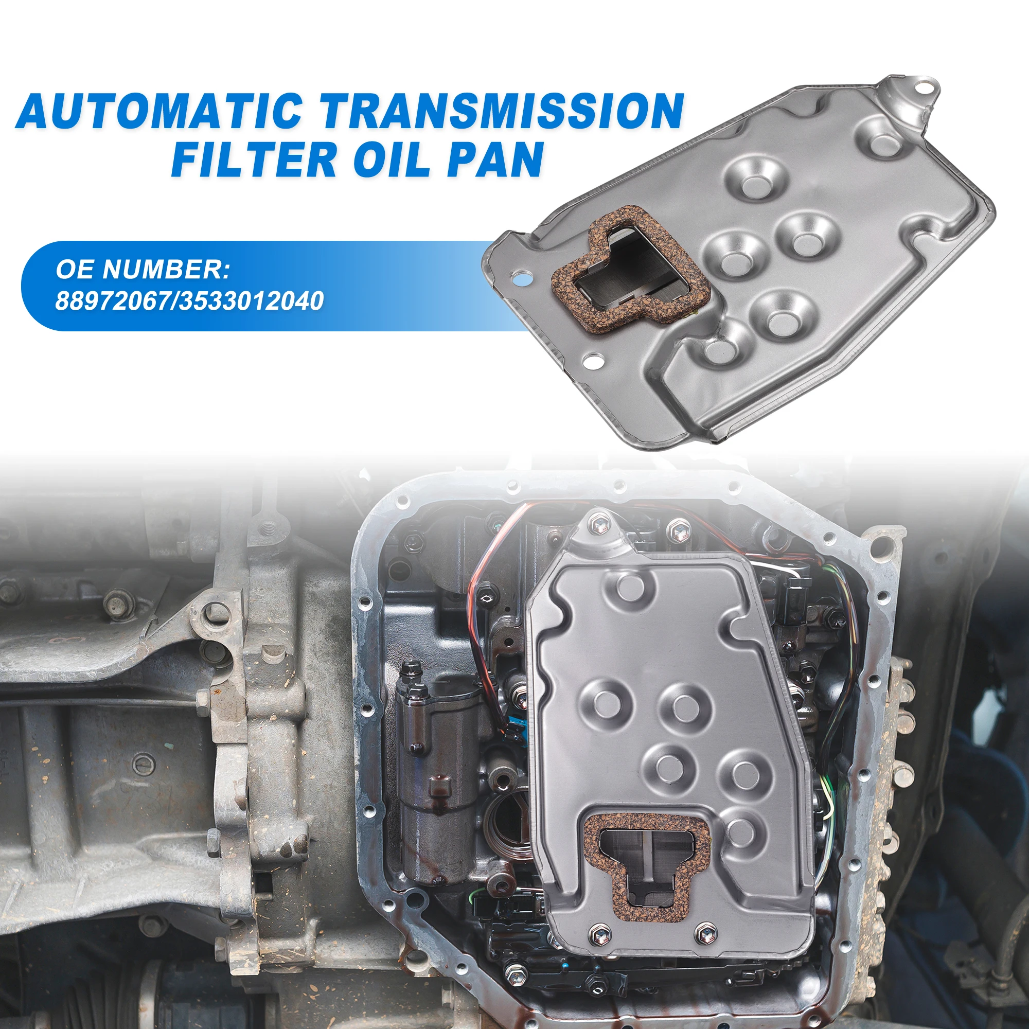 UXCELL A245E Transmission Fluid Filter Oil Pan for Toyota Corolla CE, LE, S 1.8L L4-Gas 2003 2004 2007 2008 3533012040