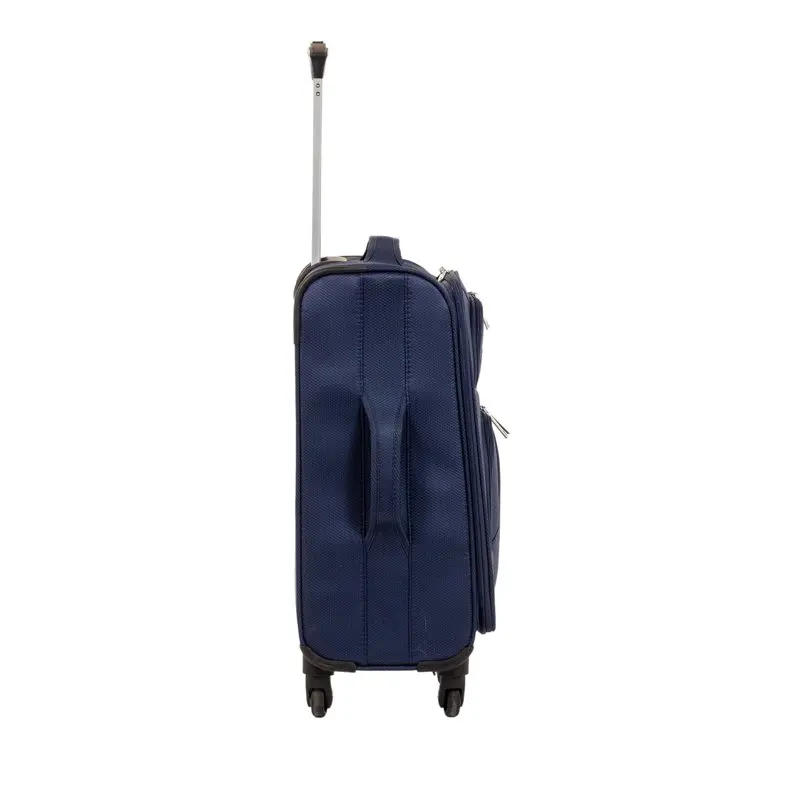 

New 20-inch Softside Rolling Navy Spinner Upright Carry-on Luggage Sturdy & Durable for Hassle-Free Travel.
