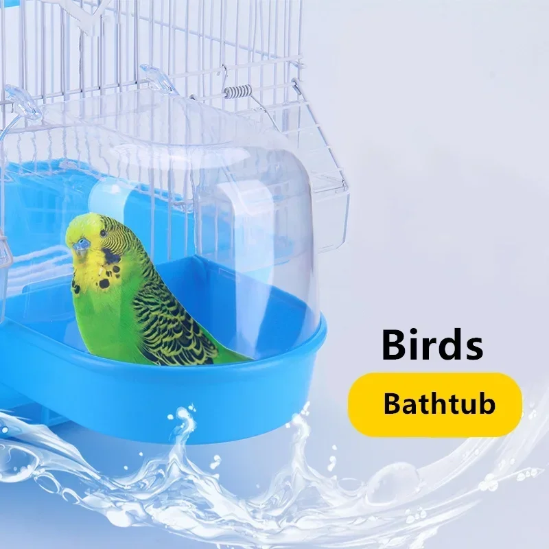 Bird Hanging Bath Cube Parrots Bathtub Shower Box Cage Accessory Little Bird Canary Budgerigar Cockatiel Lovebird