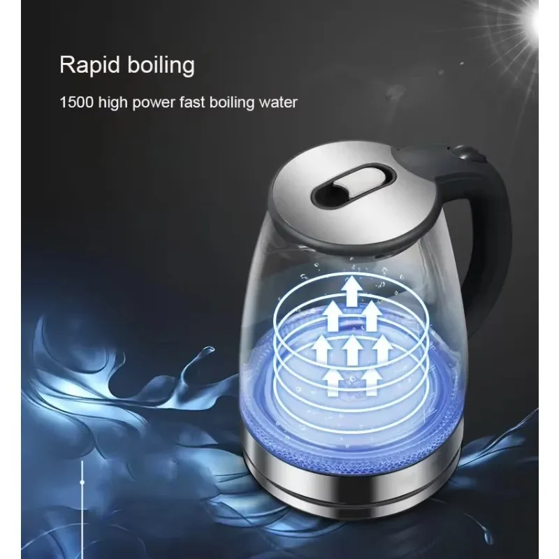 2L Electric Glass Kettle - Borosilicate Cordless Tea Pot with Heating Base, Boiling Water Heater, LED Indicator, Auto Shut-Off 6