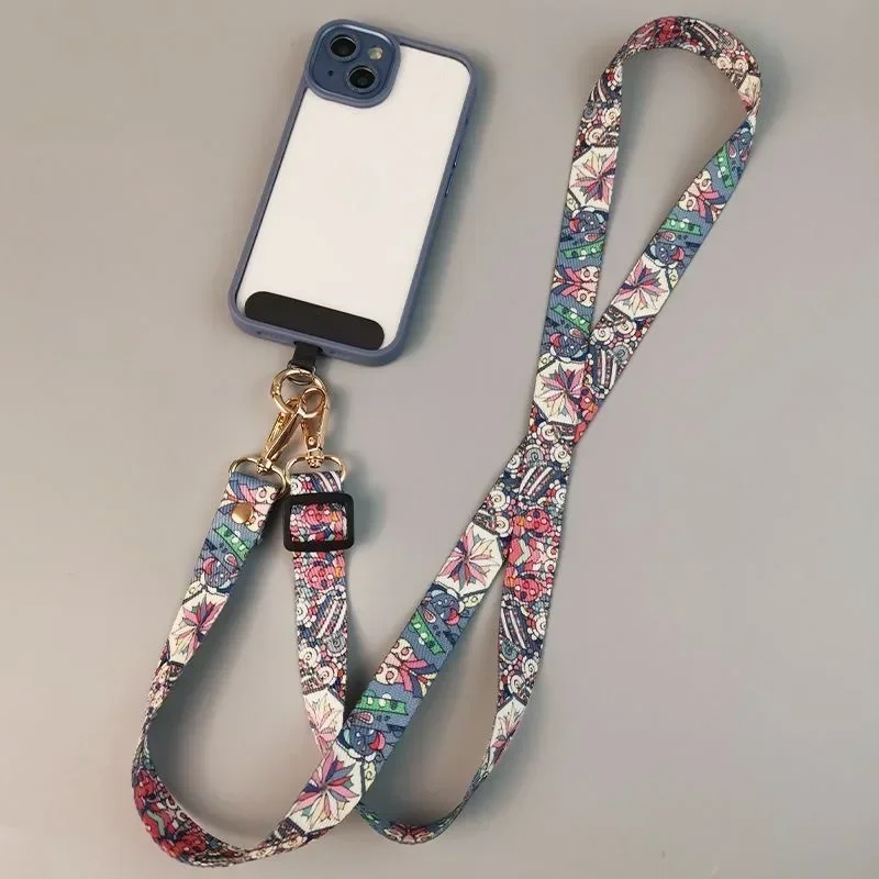 Vintage-Style Crossbody Phone Lanyard with Adjustable Strap and Antilost Clip