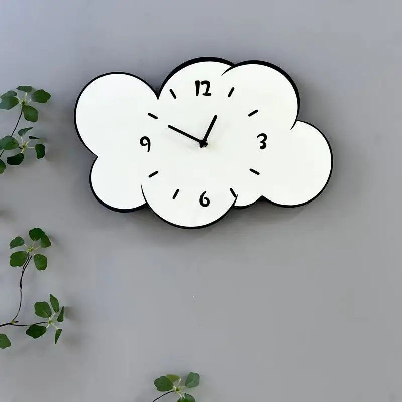 

Cartoon Silent Cloud Sheep Clock Living Room Children's Room Swing Wall Clock Home Decoration Modern Simple Clock Can Swing Feet