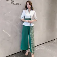 Vêtements de Travail pour Femme, Chemise et Pantalon Imbibés, Hôtel, WaClaBeauty Salon Spa Énergie des Ongles, Bain de Pieds, Salopette de Technicienne, Uniforme 4