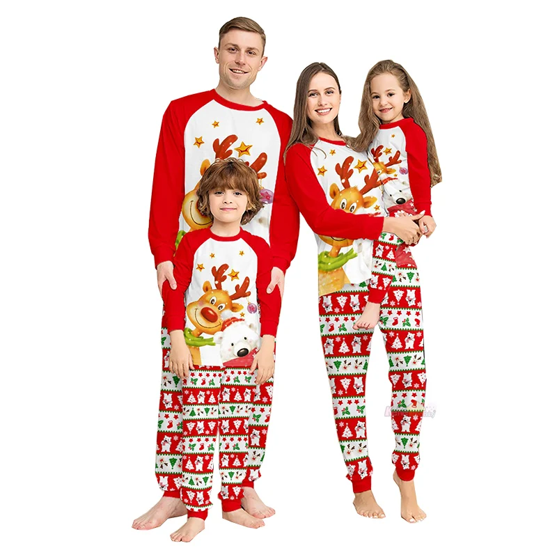 thumbnail image 1 of Pijamas navideños a juego para la familia, Año Nuevo 2025, conjuntos para madre, hija, padre e hijo, pijamas de 2 piezas, ropa de Navidad para adultos y niños, 1 of 5