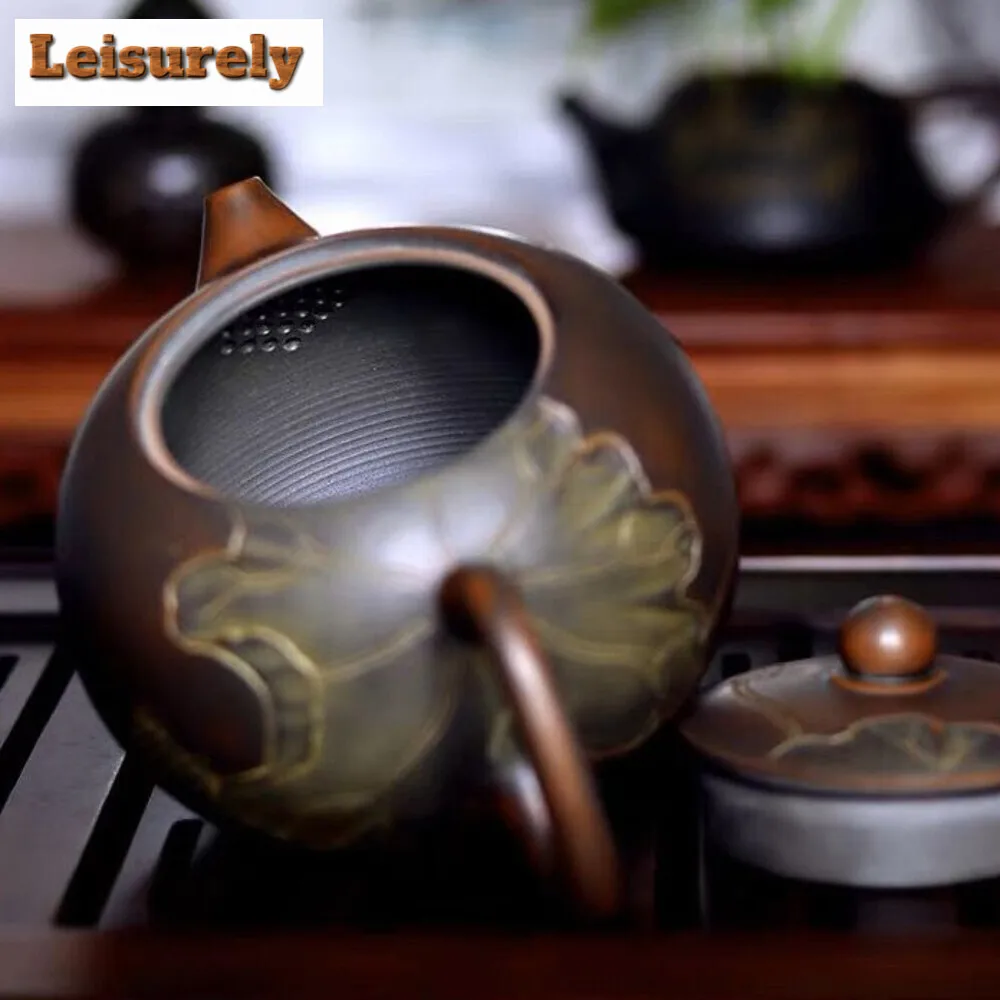 500ml Qinzhou Nixing Pottery Teapot  Fully Handmade Xishi Pot Famous Master Carved Fish Kettle Large Capacity Teaware Collection