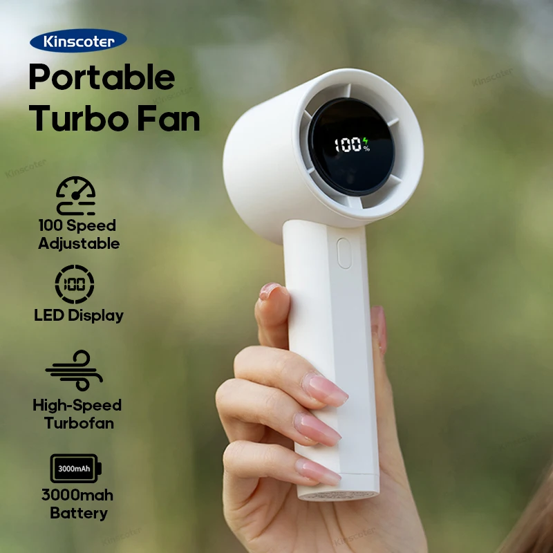 

Powerful Handheld Fan 100 speed infinitely adjustable High Speed Turbo Fan Turbo Fan Cooler Ventilator with Digital Display