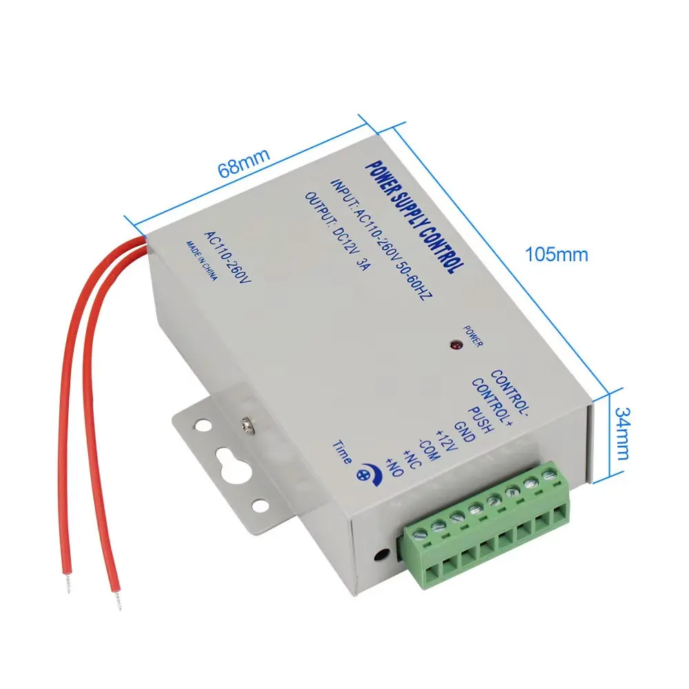 DC 12V 3A Access Control Power Supply Control System 110~240V Input Unlock for NO/NC Lock/Electric Strike Lock/Magnetic Lock - 2
