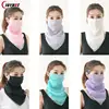 Women Mask Scarf Summer Sun Protection Face Mask Neck Shawl Outdoor Riding Dustproof Running Cycling Ear Hangers Chiffon Scarf 1