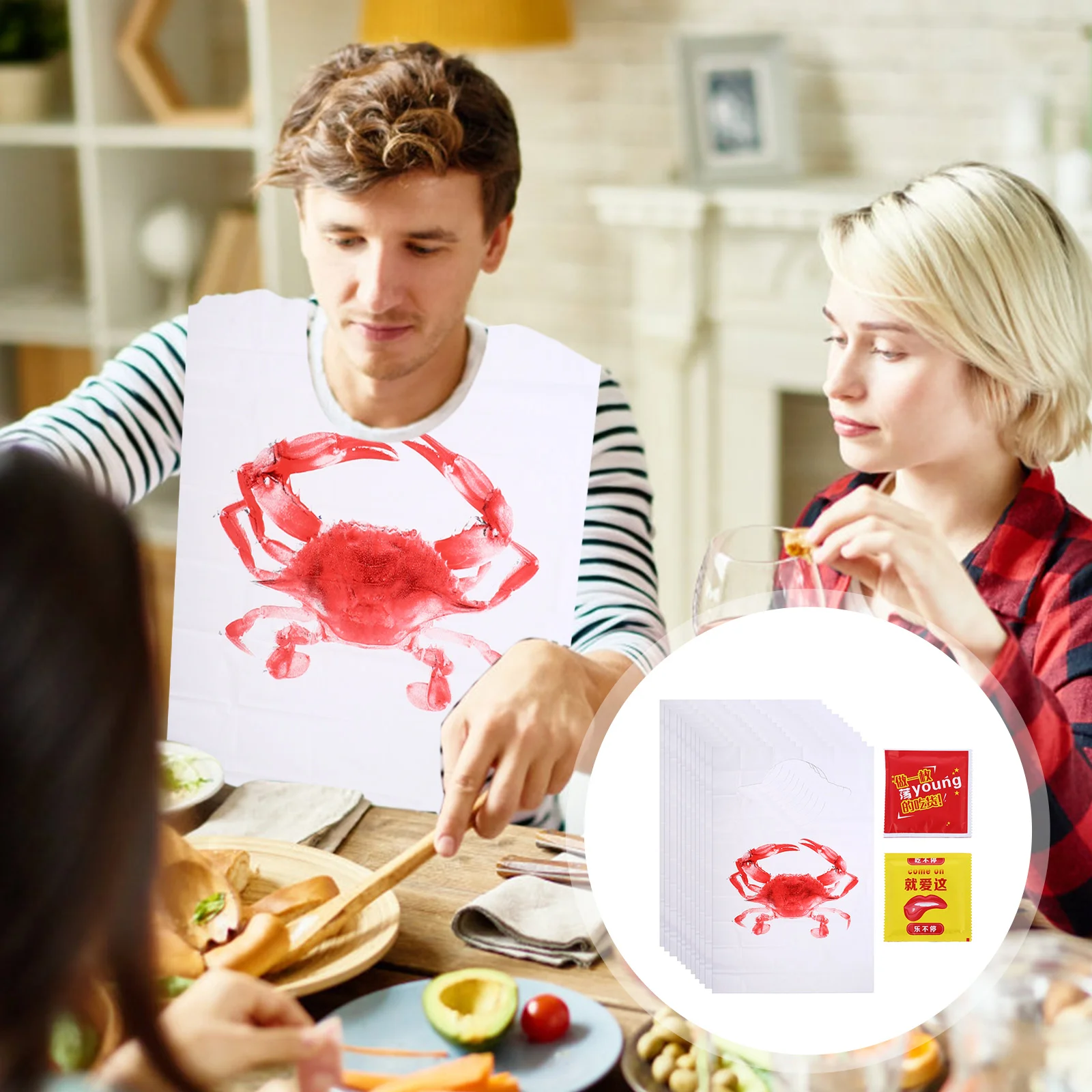 

100Pcs Waterproof Aprons Sleeveless Anti-oil Aprons Disposable Hot Pot Bibs