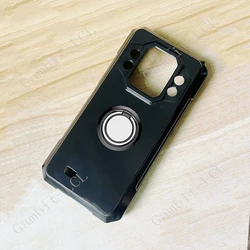 Enhanced Back Ring Holder Bracket TPU Soft Phone Case, 6.72 Smartphone Cover for KingKong Star 2 (Ring Case Black)