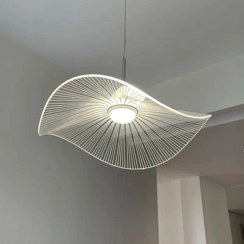 

Nordic Chandeliers Postmodern Loft Living Room LED Acrylic Cover Pendant Lamps Office Ceiling Cap Waves Design Lighting Fixtures