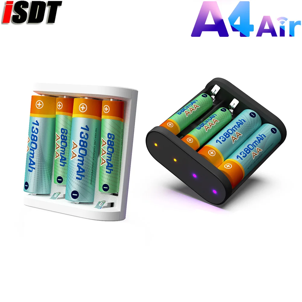 ISDT A4 Air 10 Вт 1,5 А постоянного тока умное зарядное устройство для аккумулятора AA AAA 10500 12500 NiMH NiCd Li-lon LiFePO4 аккумулятора