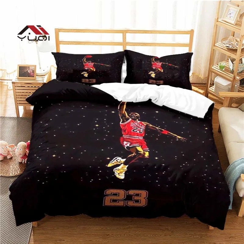 

American Basketball Star Pattern Duvet Cover Set Bedding for Adult Kids Bed Set Comforter Cover Bedding Set 10 Sizes