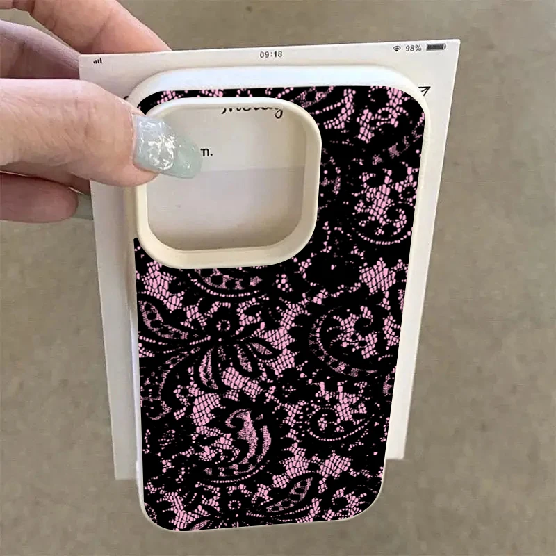 Elegant Black Lace Pattern Protective Soft Phone Case Cover
