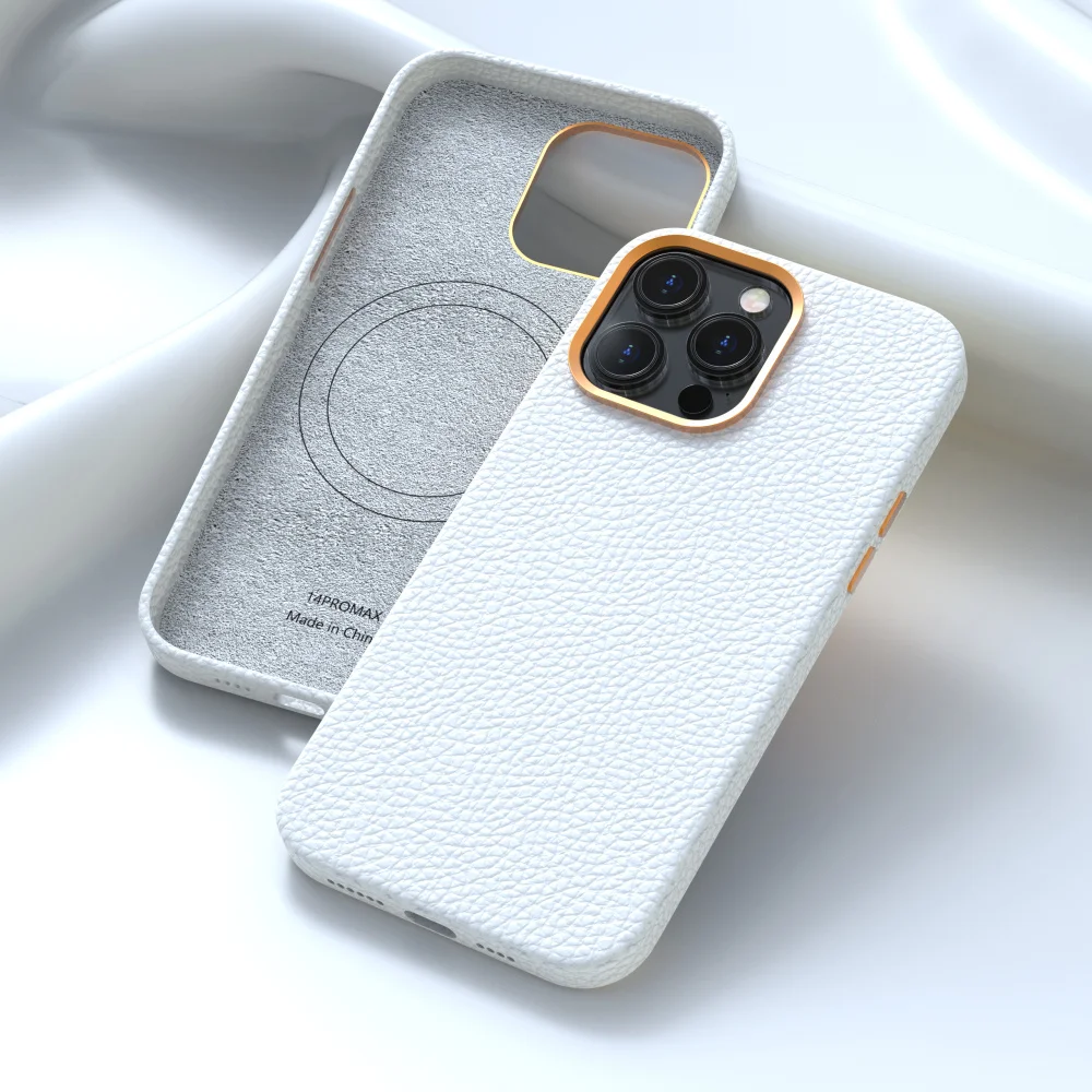 zuoekai capa de couro original com magsafe para apple para iphone pro max caso sem fio de carregamento magnético capa