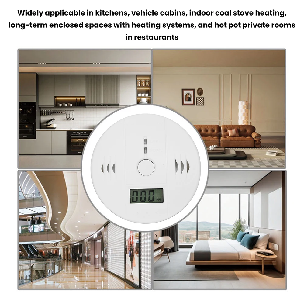 Carbon Monoxide Alarm Smoke Alarm Co Detector LCD Display Alarm Home Wireless Toxic Gas Leak Detector Fire Sound Alarm - 5