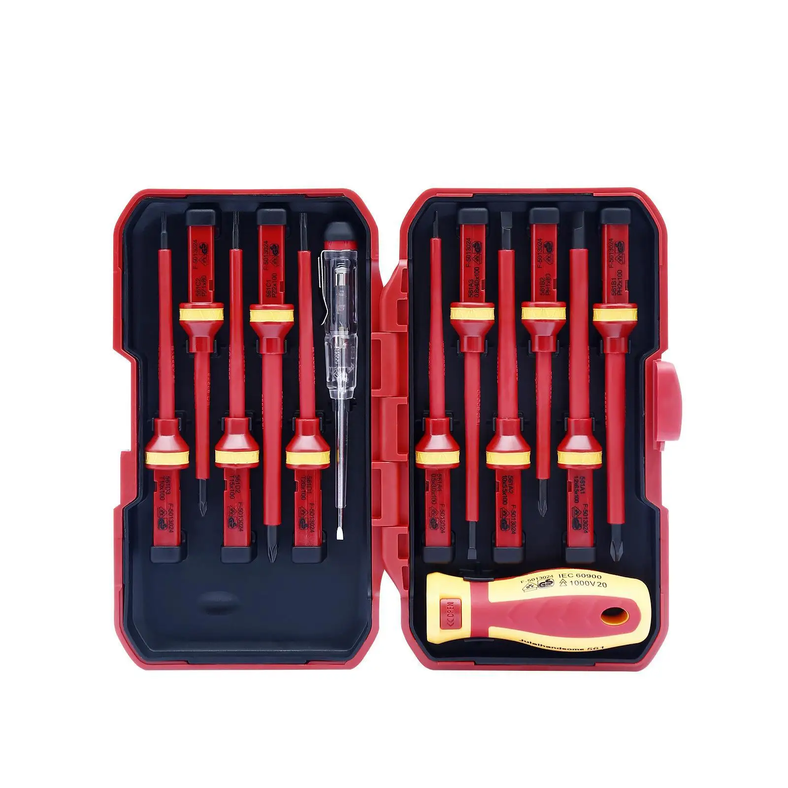 

F50 1000V VDE Insulated Electrician Screwdriver High Hardness Set Household Changeable Magnetic Slotted Bits Electrician Tool