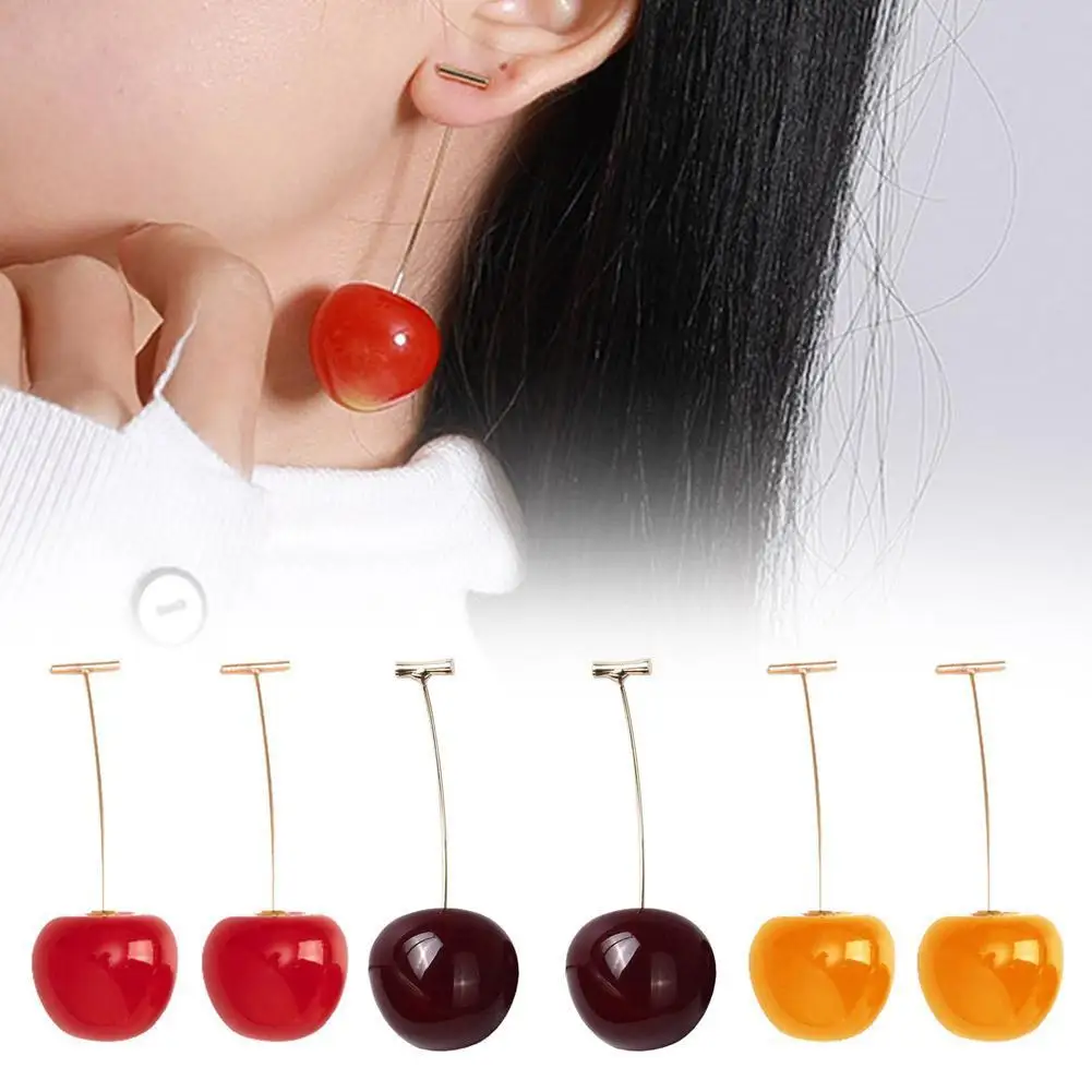 

New Japan Korean Fruit Shaped Drop Earrings For Women Sweet Girls Cute Brincos Line Pendientes Jewelry Gifts