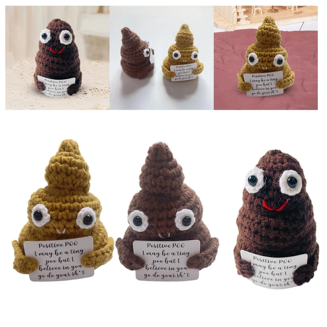 Positive Poo Knitted Doll Craft Gift Inspired Toy Interesting Knitted Poo  Doll for Home Decor Desktop Holiday Christmas Birthday - AliExpress