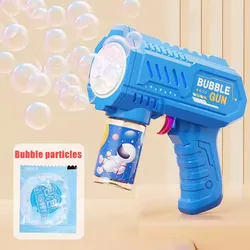 Automatic Bubble Gun Rocket Machine with Bubble Solution for Kids - Perfect Outdoor Toy and Gift (Blue)