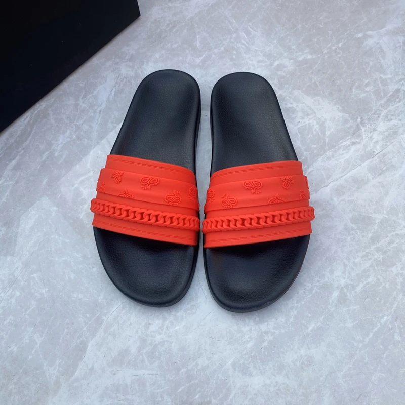 

AM 2023 New Summer Men Slippers Fashion Cashew Flower Design Women Thick Slides Wear-resistant Non-slip Platform Outdoor Sandals