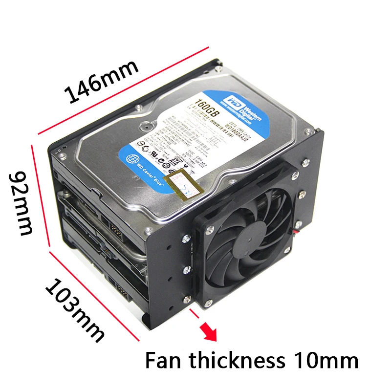 Built-in Disco Rígido Mecânico Suporte de Metal 3.5 Disco Rígido Ventilador de Expansão Refrigeração para pc Case Chassis - Imagem 2