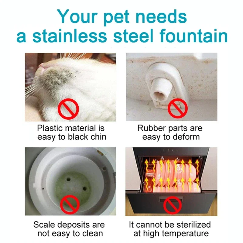 

Automatic Intelligent Steel Water Dog Thermostatic Fountain Pet Drinker Stainless Cat Cats Filters Cycle With