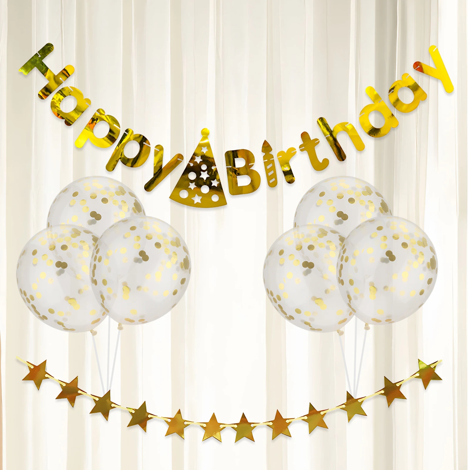 Set Da 10 Pezzi Per La Festa Di Compleanno Stelle Filanti Palloncini Trasparenti Palloncini Trasparenti Con Coriandoli Appesi Palloncini Di Buon Compl