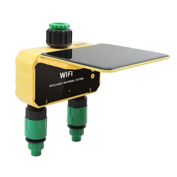 Dual Zone WIFI Solar Irrigation Smart APP Control Automatic Irrigation System Outdoor Water Garden Watering Tool 1