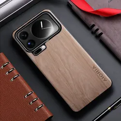 Bamboo Wood Pattern Leather Case Cover for Xiaomi 12 Ultra (White)